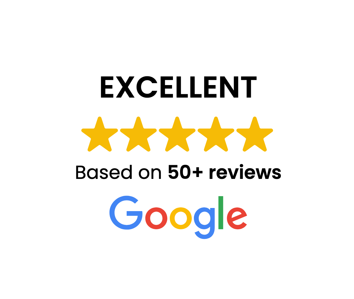 excellent review score, more than fifty five-star reviews on google business profile